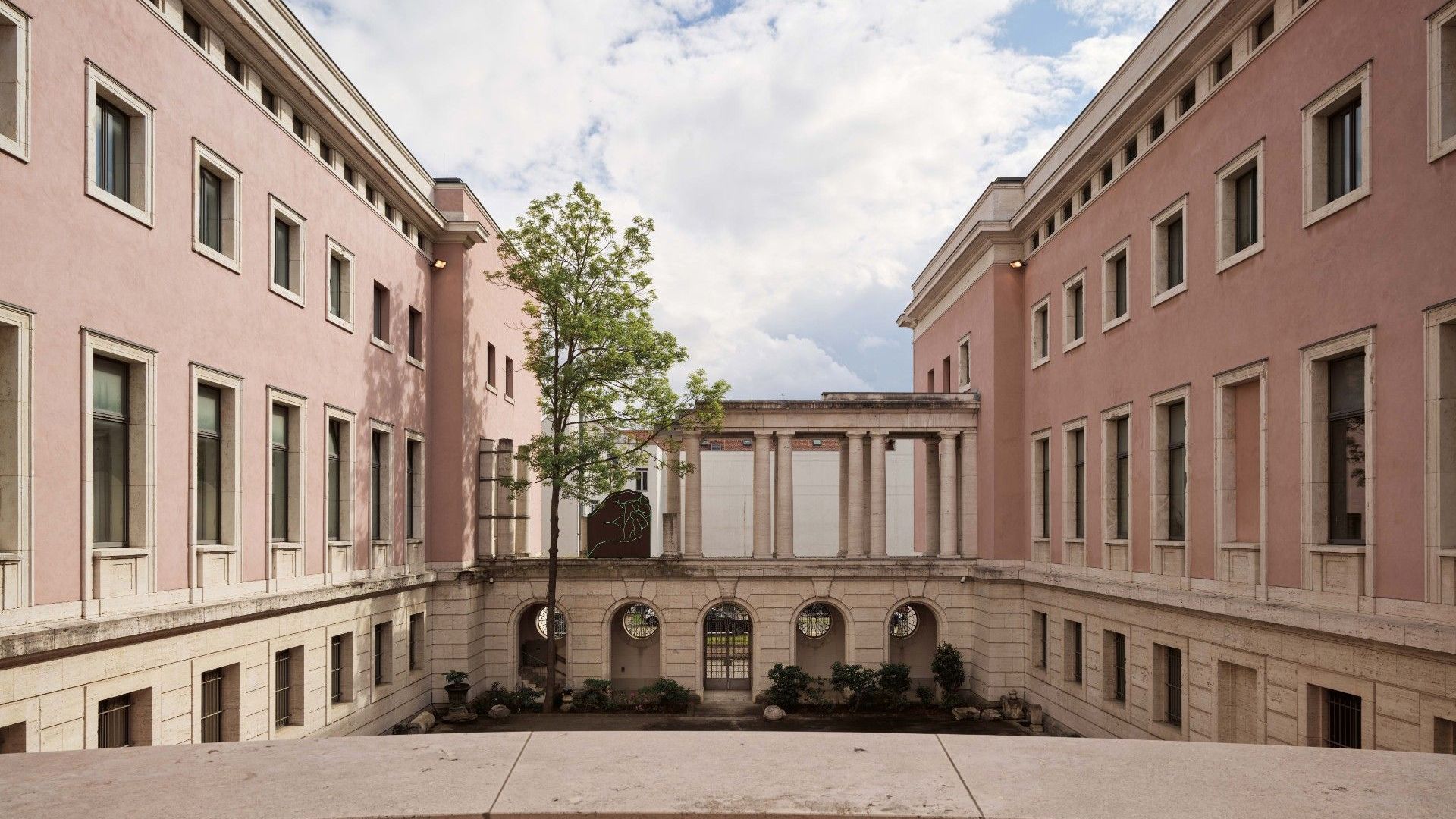  The interior courtyard of the neoclassical building housing the Italian Embassy in Berlin. 