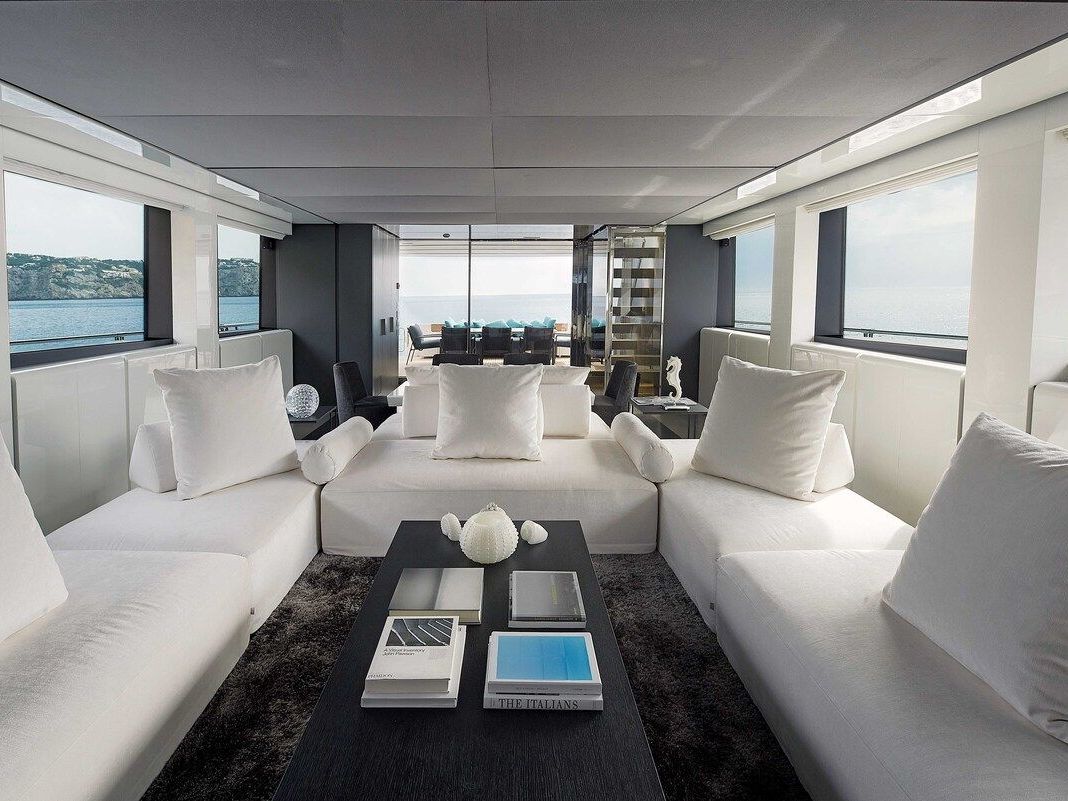   Sherazade . The custom Made sofa for the Yacht SL 118. 