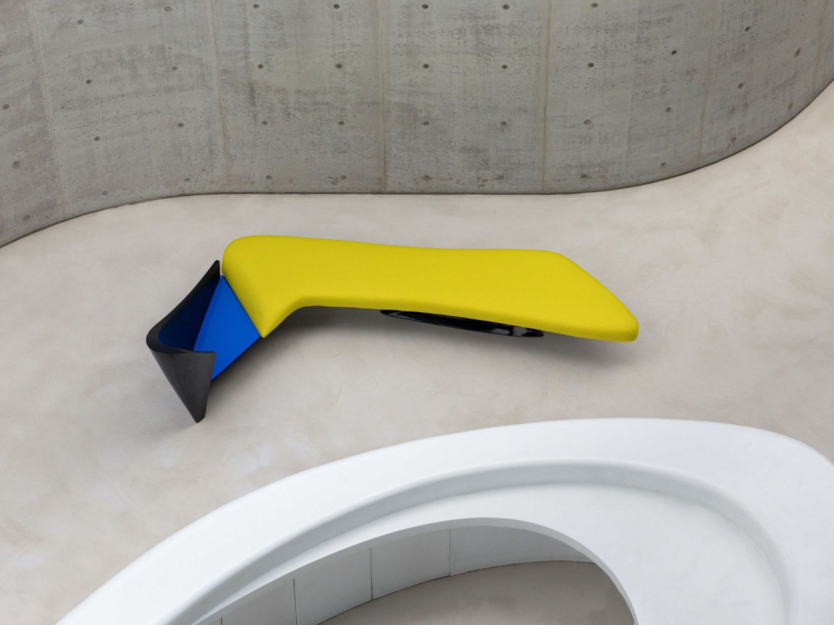 Wavy. The Zaha Hadid sofa photographed inside Maxxi.