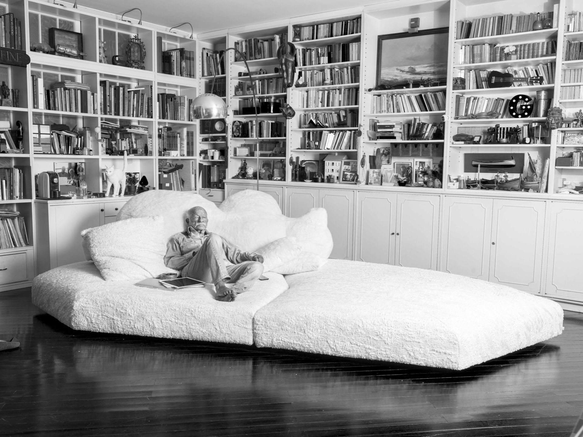  Gino Paoli photographed by his son Nicolò Paoli on the Pack, inside the studio of his home in Genoa. 