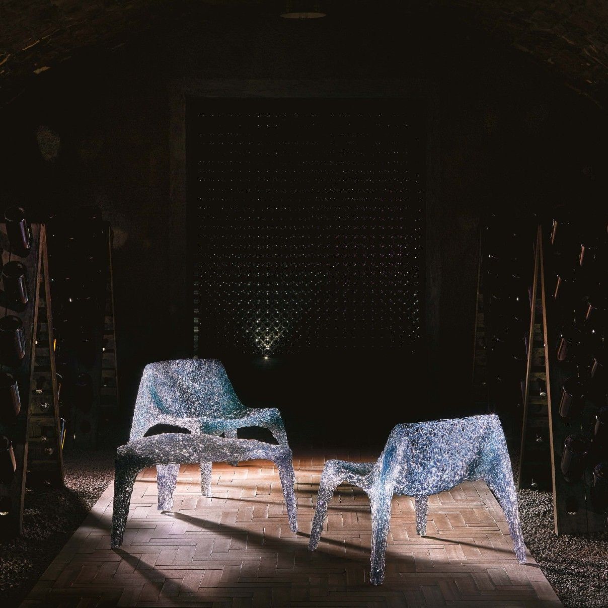  Veronica. The collection of armchairs and tables in the &ldquo;starry sky&rdquo; area of the Vintage Collection tunnel. 