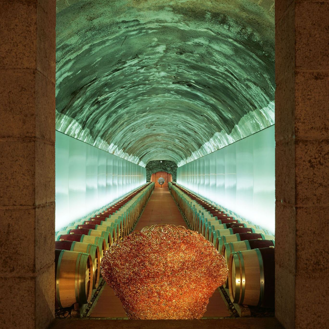  Margherita in the long tunnel piercing the mountain that ends with a rock face in the heart of the hill. 