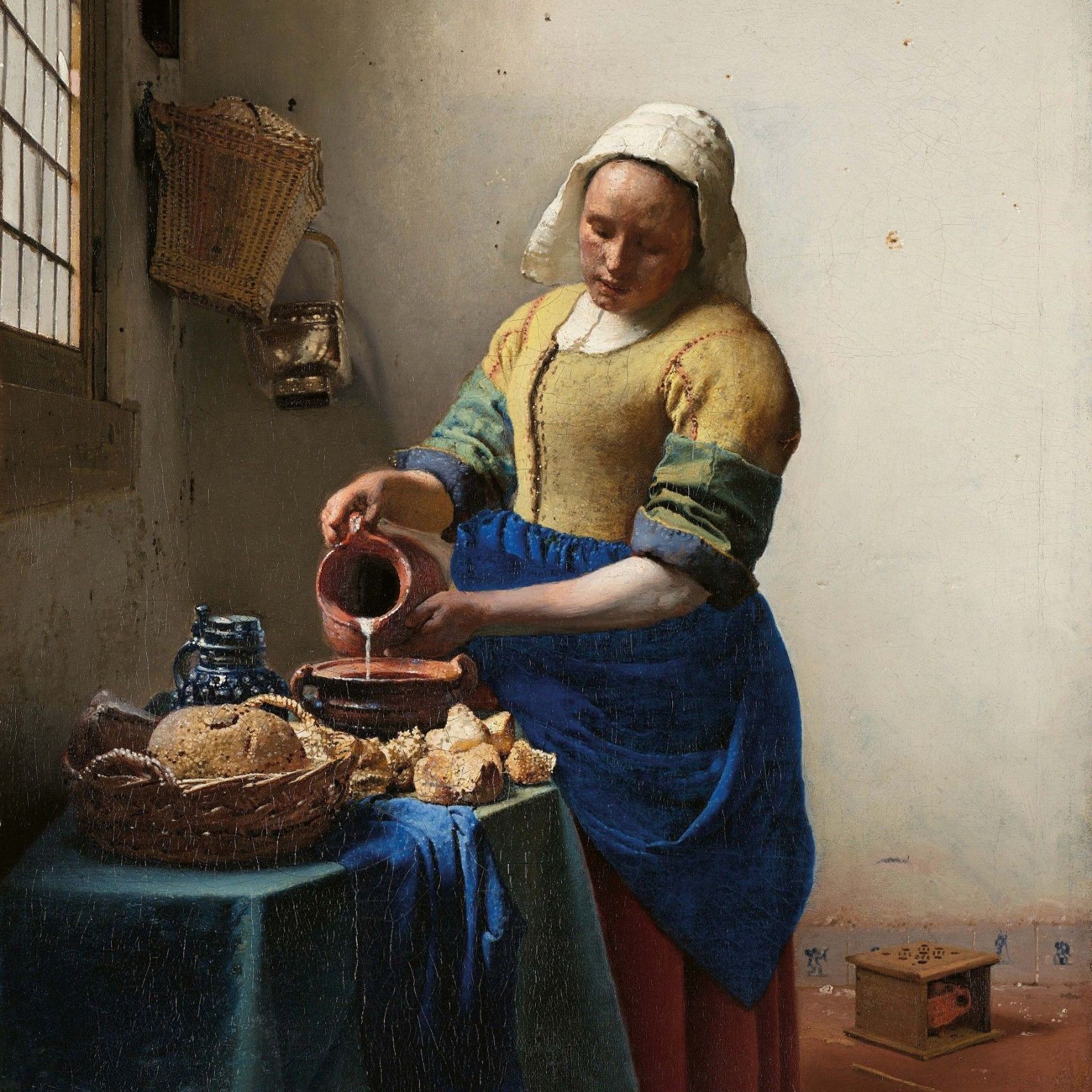  &ldquo;The Milkmaid&rdquo; 
painted by Johannes Vermeer between 1658 and 1660, housed at the Rijksmuseum in Amsterdam. 