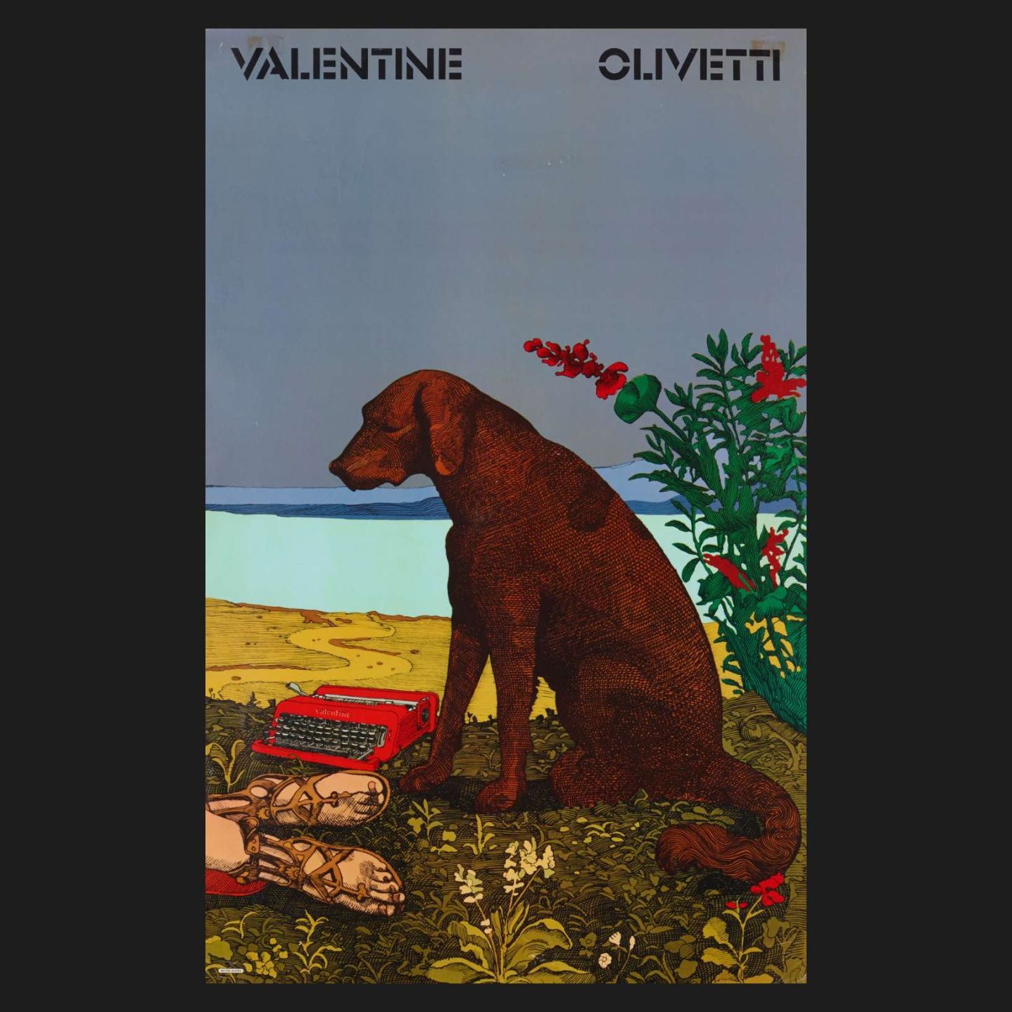  Milton Glaser creating the poster for the Olivetti Valentine 