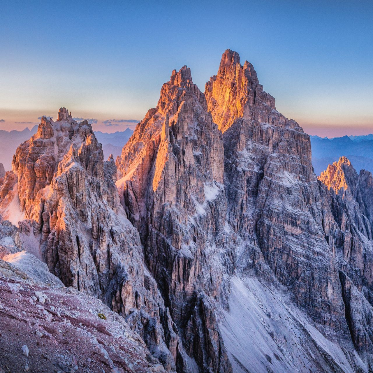  Blick auf die Dolomiten. 