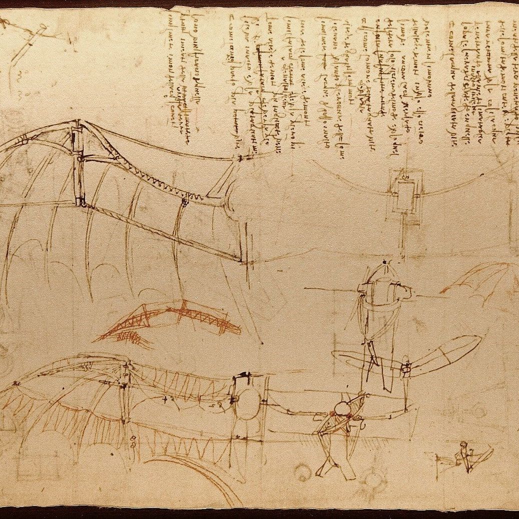  Leonardo da Vinci's "flight table" contained in the "Atlantic code". 