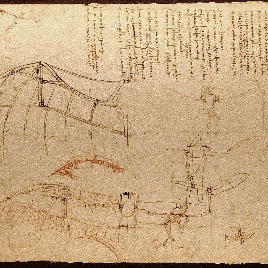  La "table de vol" de Leonardo Da Vinci contenue dans le "Code atlantique". 