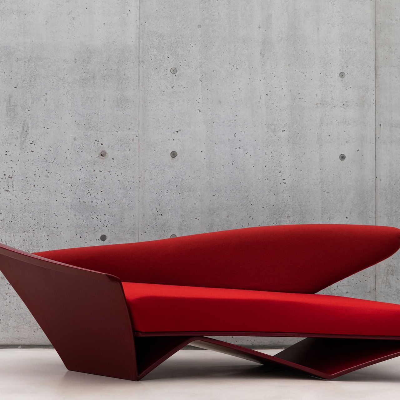  Red. The Zaha Hadid sofa for Edra photographed inside Maxxi. 