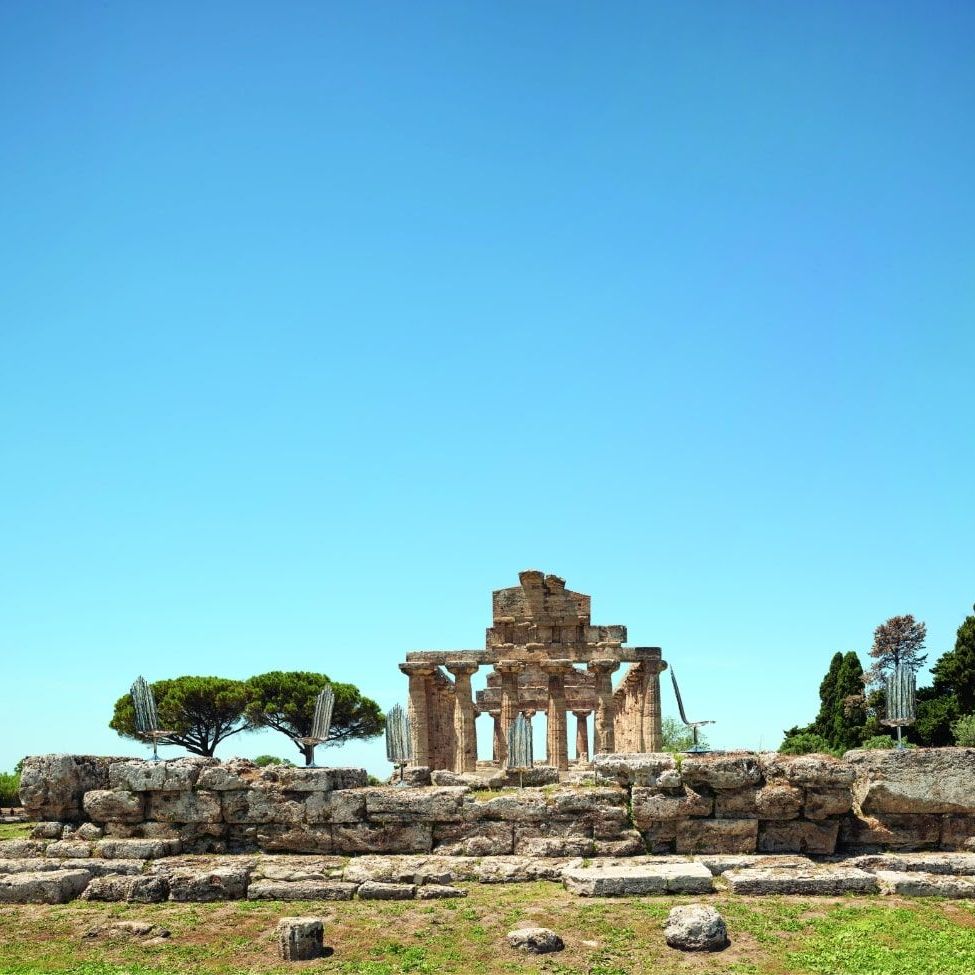  Milano. The chairs of regal appearance stand out at the Temple of Athena. 