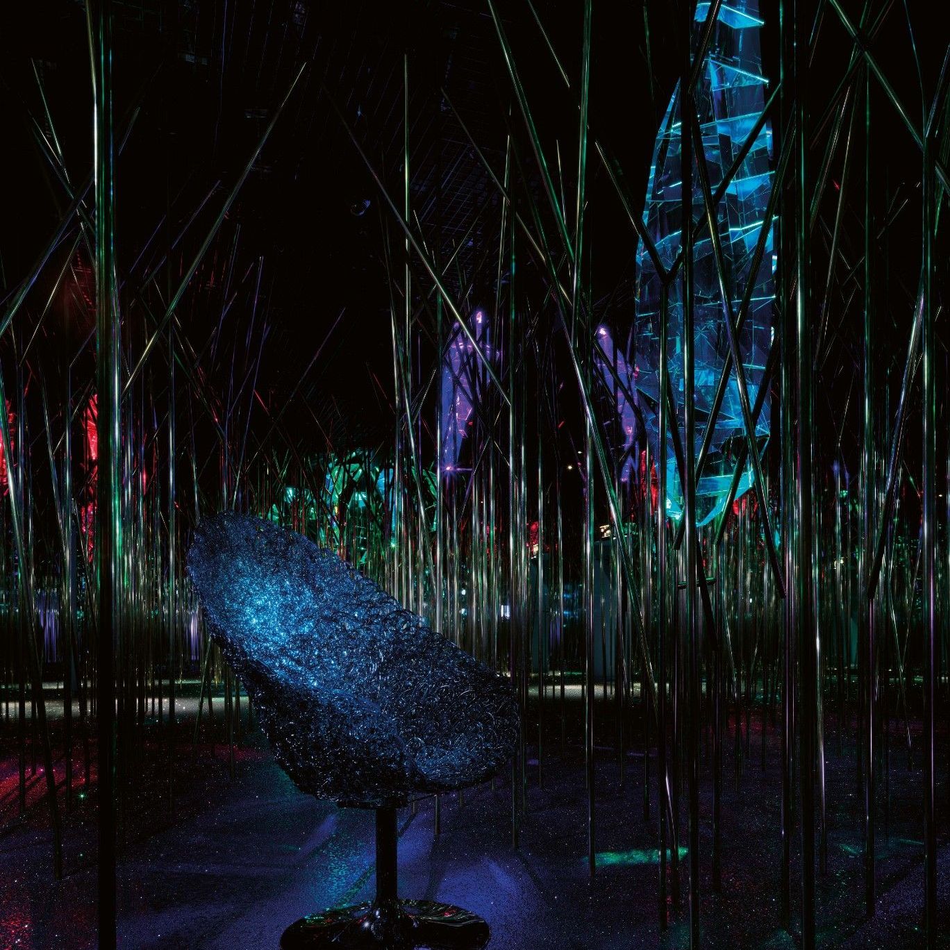  Margherita. The armchair in a blue aquamarine version blooms in the &ldquo;Eden&rdquo; forest by duo Fredrikson Stallard. 
