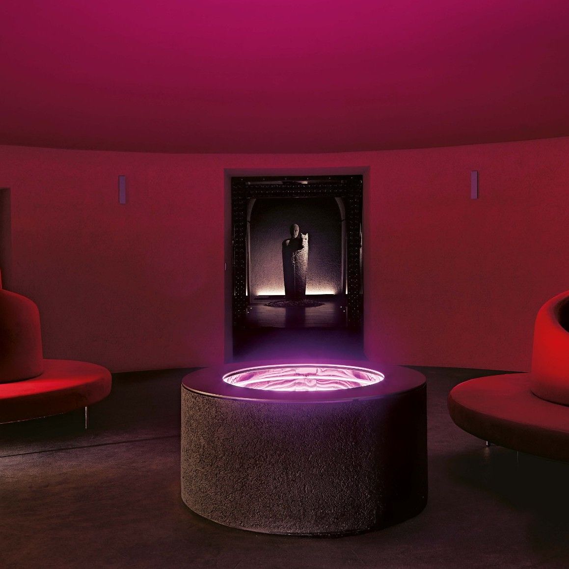  Red Tatlin in Velvet in the &ldquo;Cupola dei Sensi&rdquo;, with &ldquo;Ludoscopio&rdquo; by Paolo Scirpa at the centre. 