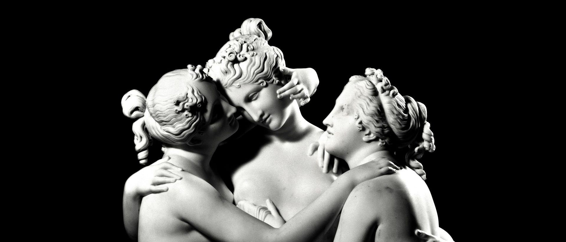  Aurelio Amendola. Détail du cliché de l’œuvre Les Trois Grâces d’Antonio Canova, 1812-1817. 