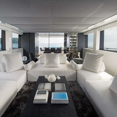   Sherazade . The custom Made sofa for the Yacht SL 118. 
