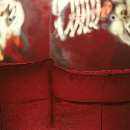   Standway . A detail of the sofa photographed inside the Sandretto Re Rebaudengo Foundation. 