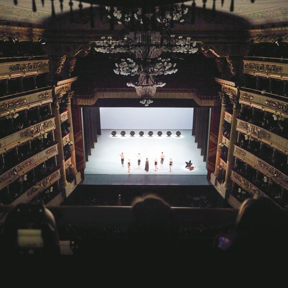  Teatro alla Scala. Image from the ballet “Largo: garden with a full moon” choreographed by Matteo Levaggi, with scenery suggestions by artist Samantha Stella. 